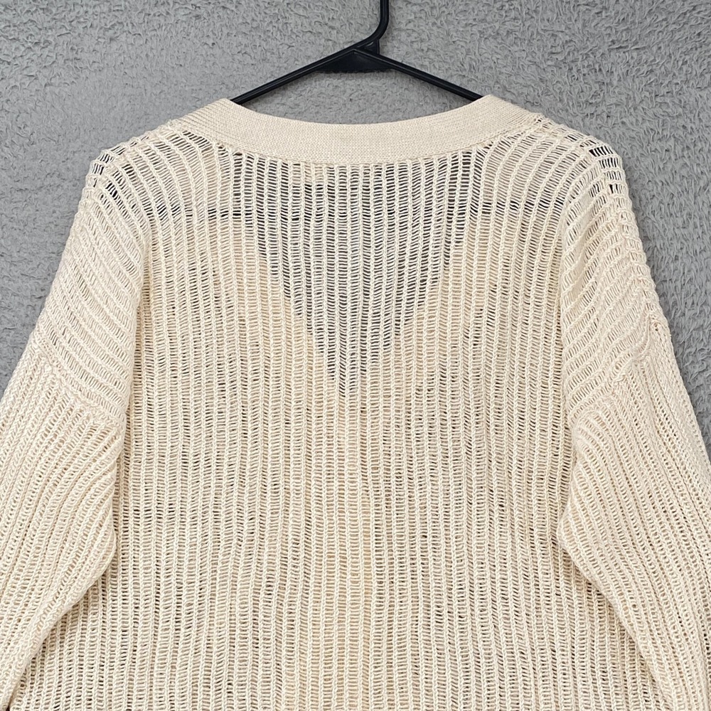 Lauren Ralph Lauren Cardigan Sweater Womens 2X Crochet Open Knit V Neck Cropped - Picture 9 of 13